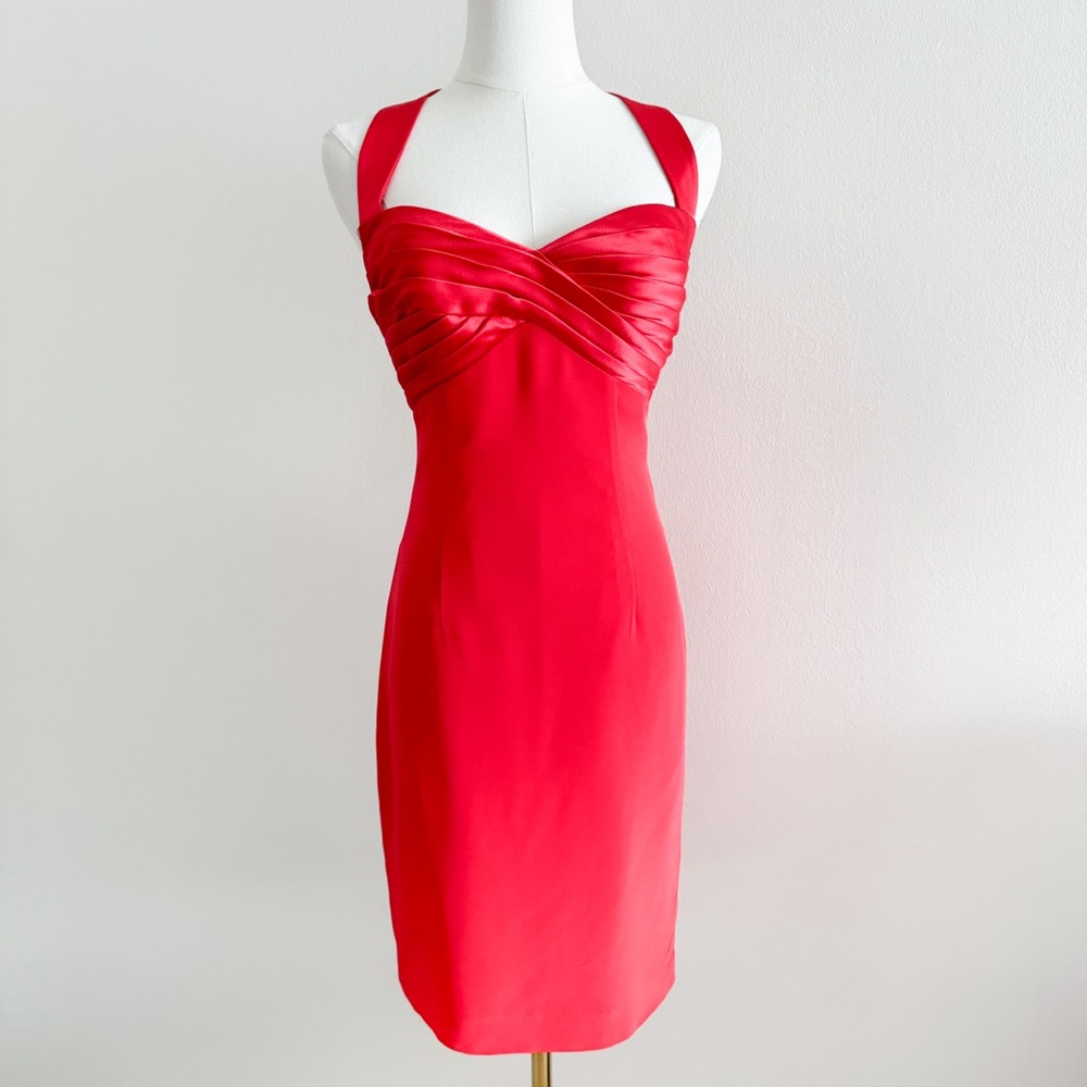 Vintage Vicky Tiel Red Criss Cross Back Mini Dress